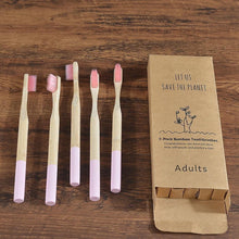 Load image into Gallery viewer, Bamboo Toothbrushes (Pack of 5) - Fresh Flesh UK
